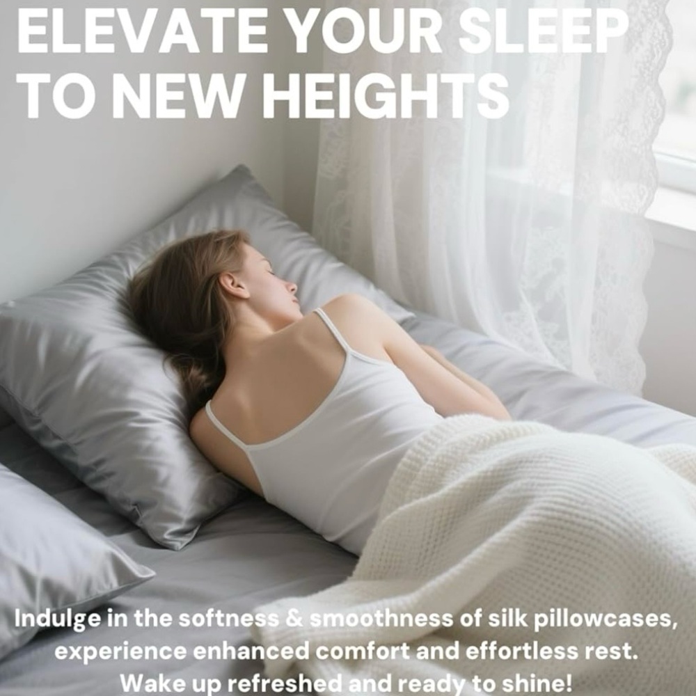 Luxury Silver Silk Pillowcase by Ravmix - Picture 4 of 8